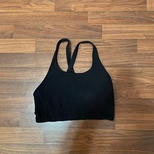 Size Large black ribbed Fabletics racer back sports bra